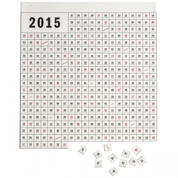 Huvitava kontseptsiooniga kalender, suurusega 65 x 70 cm