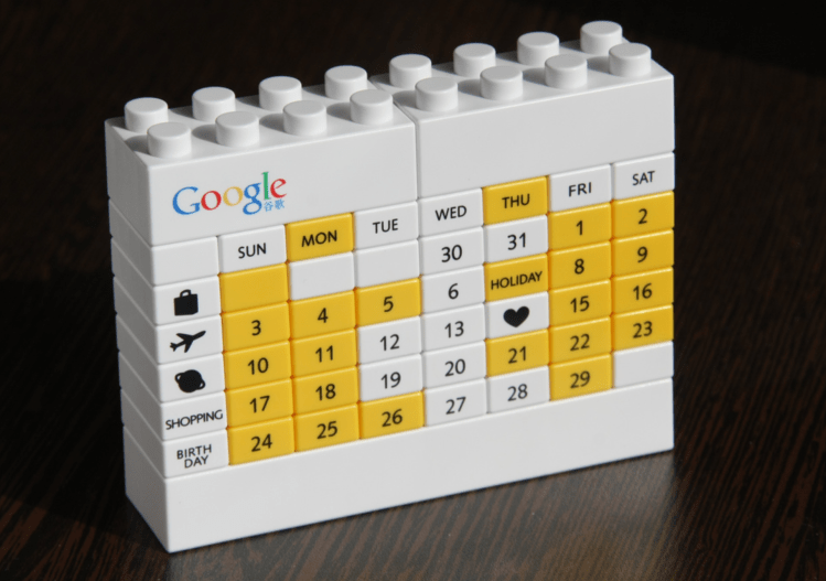 google lego calendar